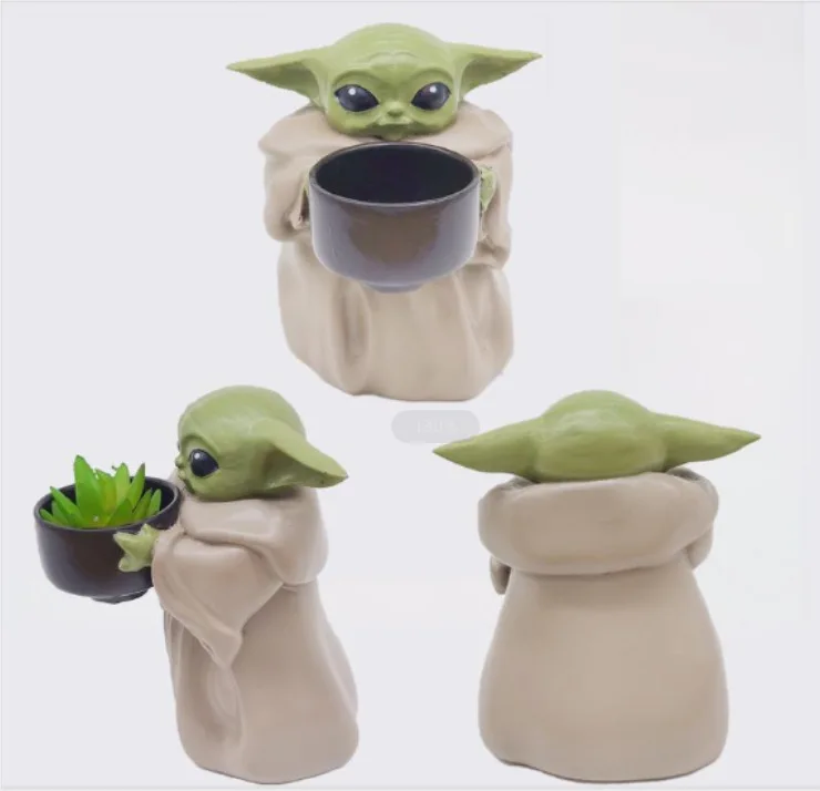 Star Wars Baby Yoda Cute Yoda Baby Flower Pot The Mandalorian Dolls Toy Gifts for Children