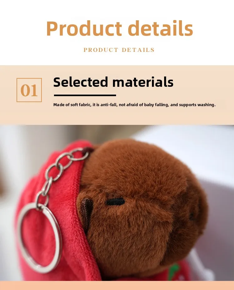 Cute Cartoon Kapibara Pendant Plush Toy Doll Bag Hanging Ornaments Cute Kapila Keychain Doll Car Pendant Desktop Doll Ornaments