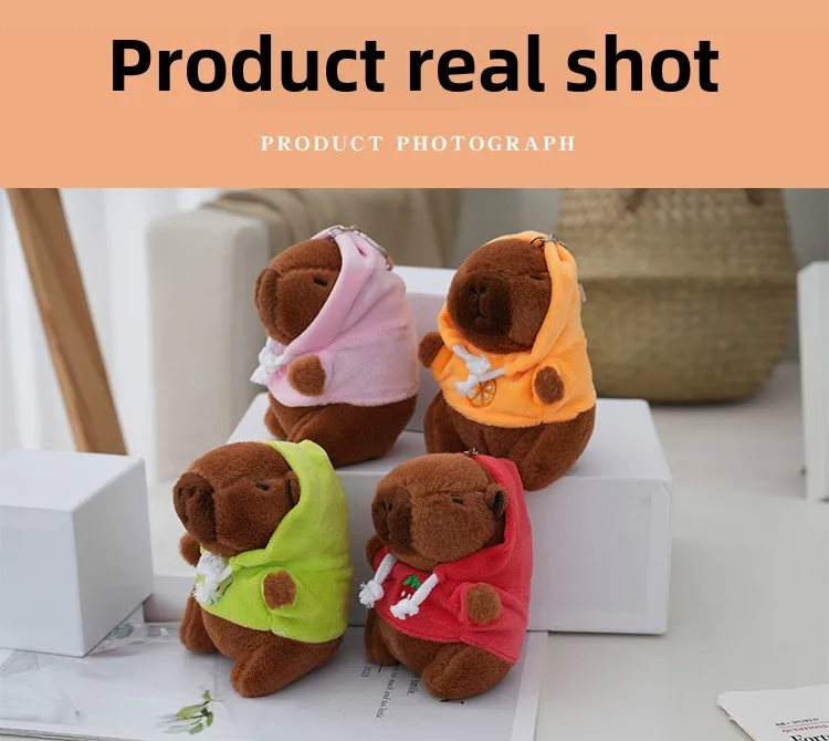 Cute Cartoon Kapibara Pendant Plush Toy Doll Bag Hanging Ornaments Cute Kapila Keychain Doll Car Pendant Desktop Doll Ornaments