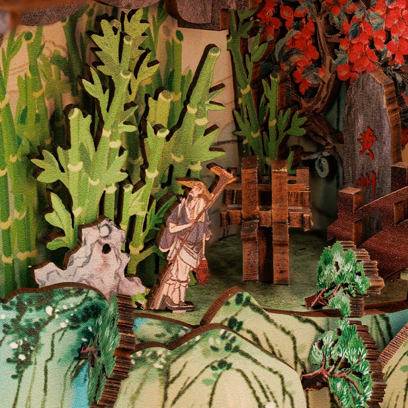 CUTEBEE Antiquity Book Nook Chinese Style Doll House Kit with Touch Light Dust Cover 3D Puzzle Toy Gift Ideas Su Dongpo's Life