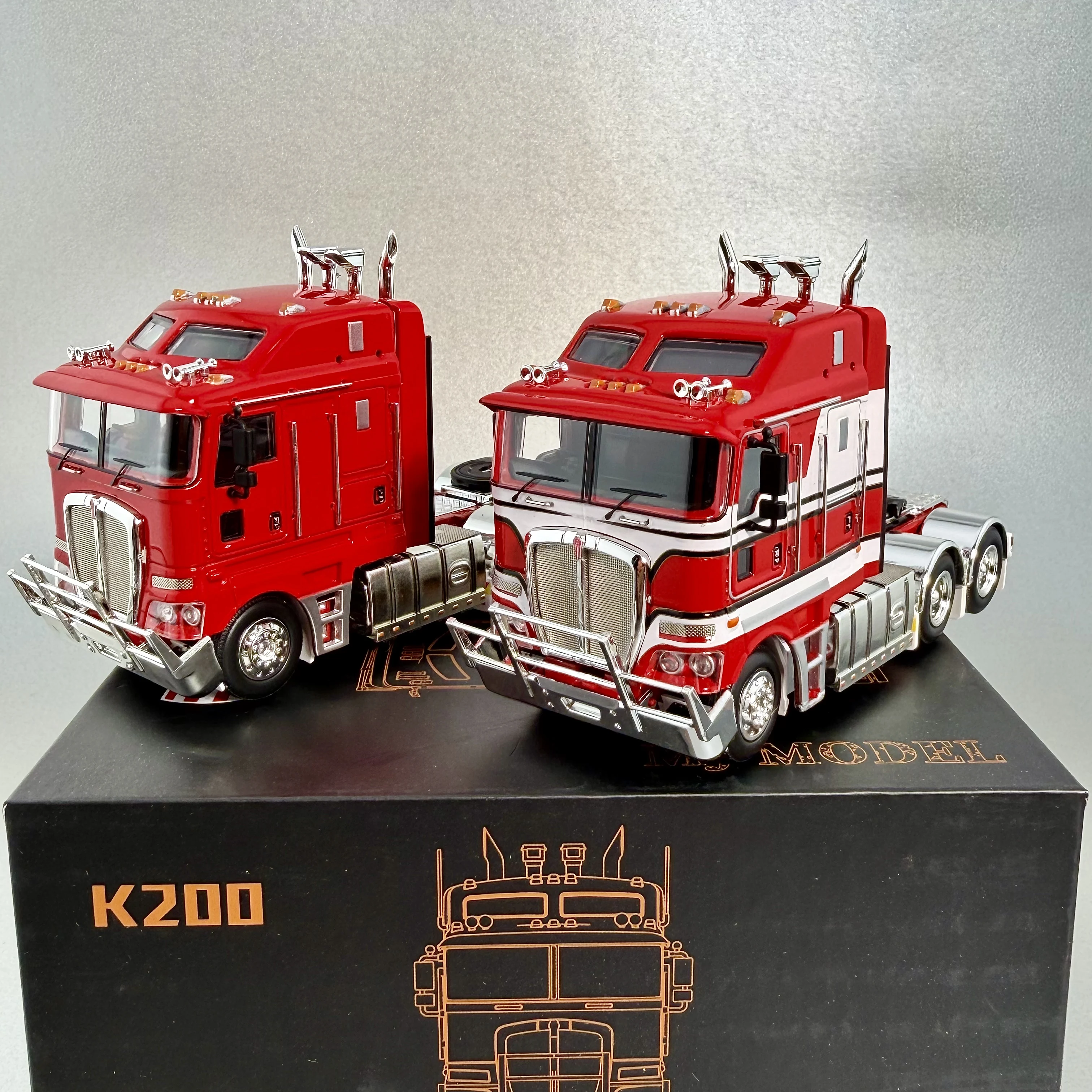 New IN STOCK MJ 1:64 Miniatue Kenworth K200 Alloy Diecast Model Car Toy Australian Heavy Truck Tractor Head Trailer Model Car