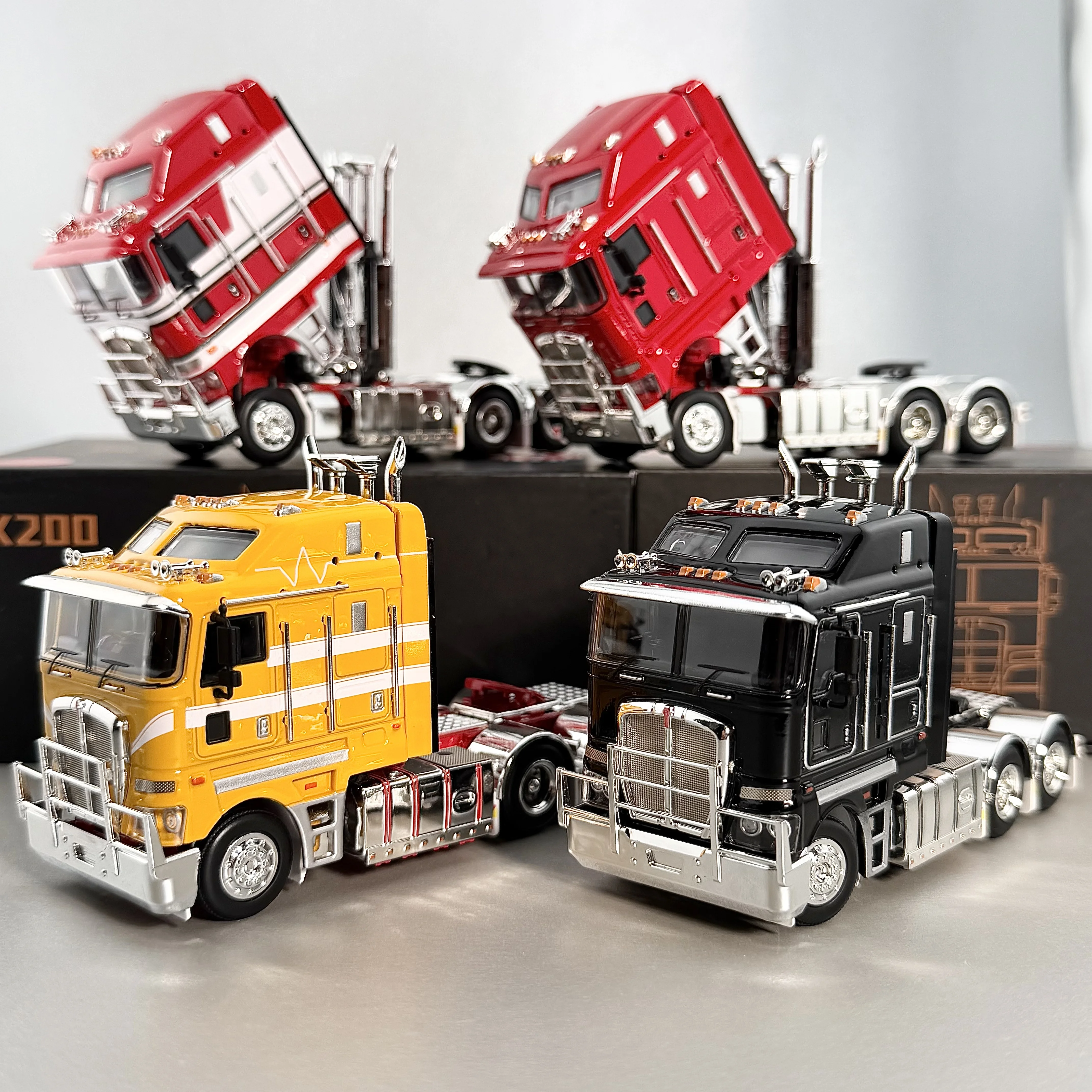 New IN STOCK MJ 1:64 Miniatue Kenworth K200 Alloy Diecast Model Car Toy Australian Heavy Truck Tractor Head Trailer Model Car
