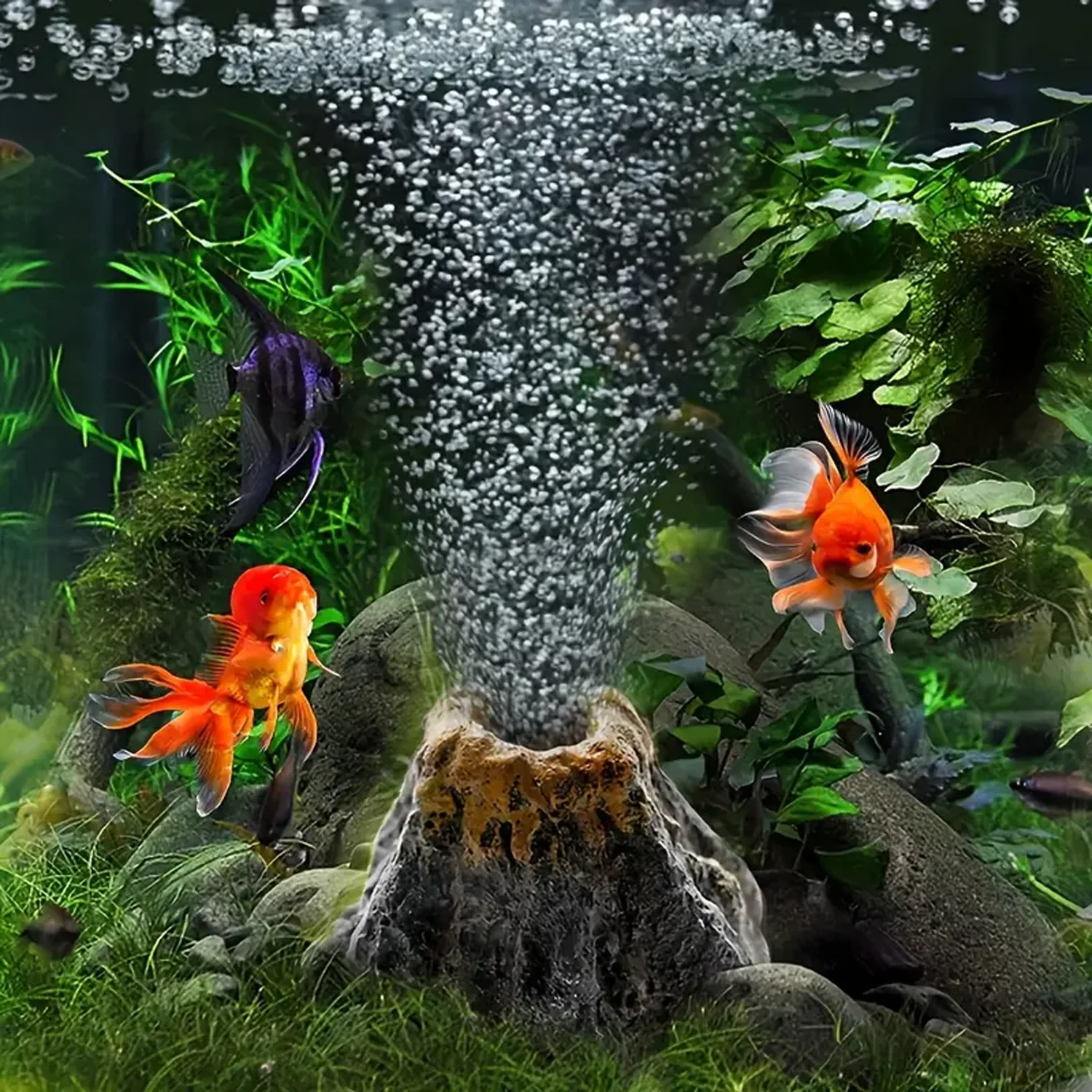Aquarium Volcano Shape Air Bubble Stone Oxygen Pump Decoration Bubble Stone Tank Plate Air Pump Aquarium Fish Tank Decoration