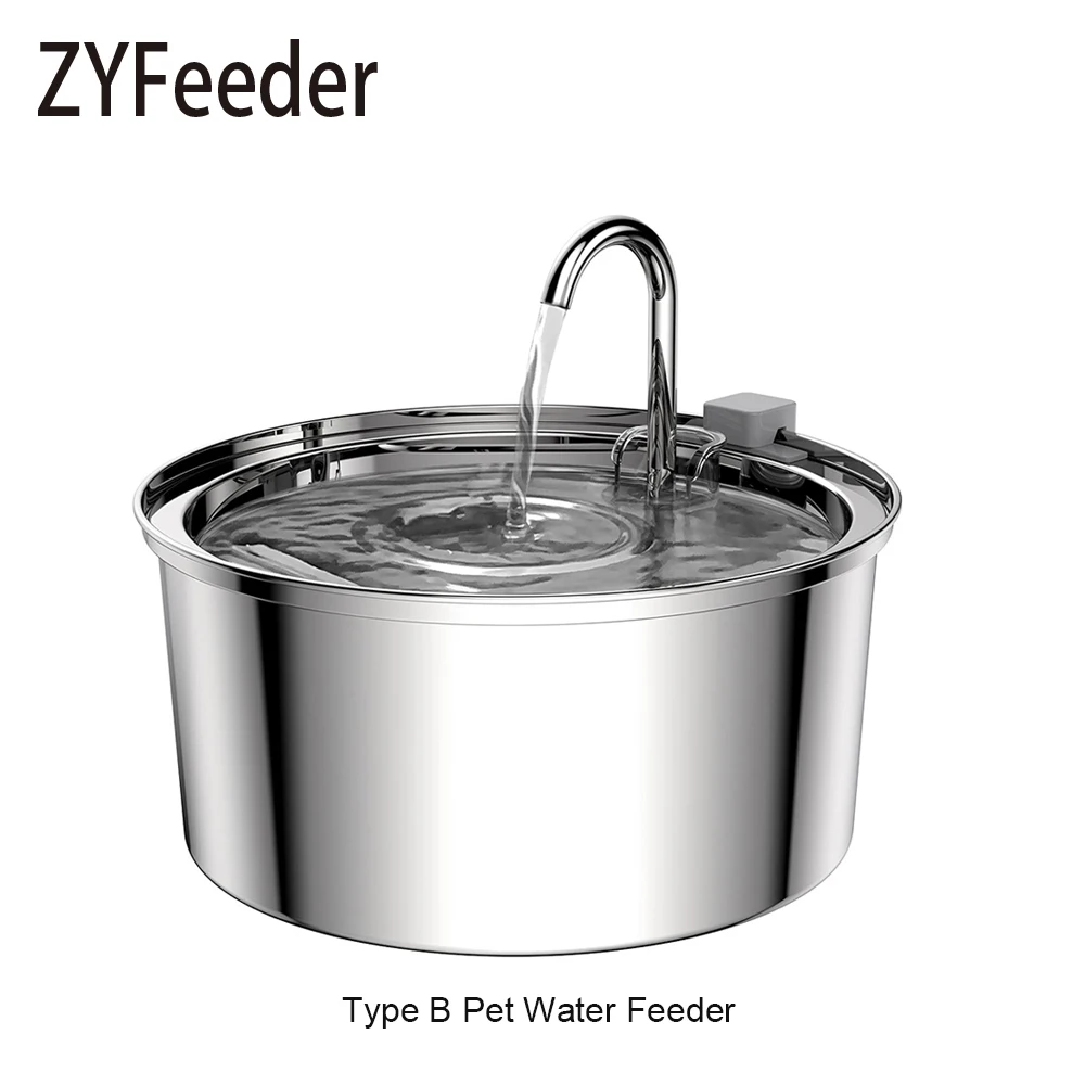 108 oz/3.2L Stainless Steel Cordless 5V Cat Dog Pet Drink Water Fountain Rechargeable Automatic Water Feeder Motion Sensor Bowl