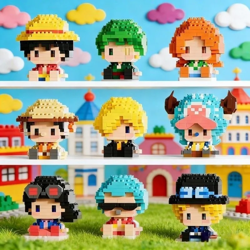 Anime Building Block One Luffy Nami Usopp Assembly Piece 3D Model Robin Franky Jinbe Sanji Mini Bricks Figure Toys For Gift