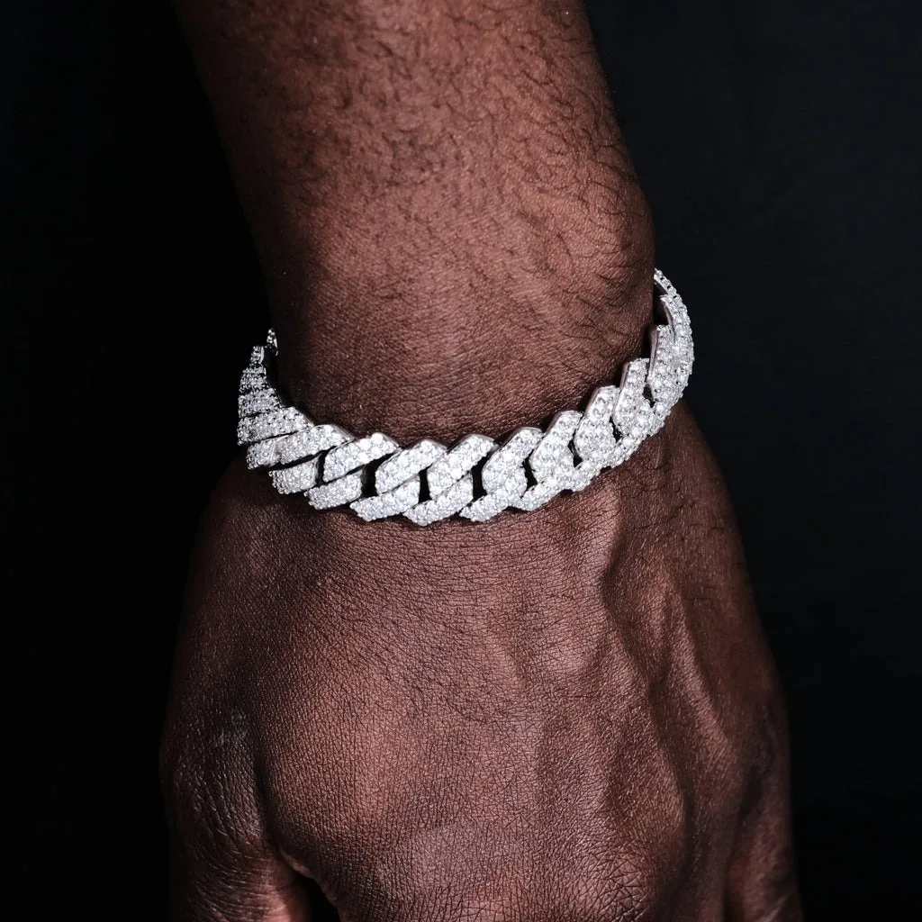 ESKEEM 14mm Bling Iced Out Cuban Zirconia Cuban Miami Prong Link For Women Men Hip Hop Street Bracelets Jewelry Wholesale