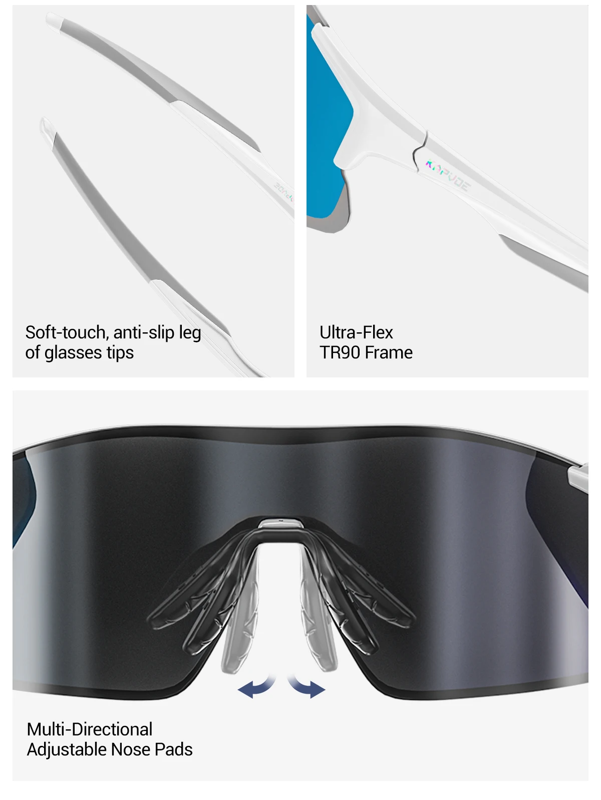 KAPVOE New Photochromic Running Sunglasses Marathon Night Riding MTB Bike Bicycle Outdoor Sport Hiking Glasses Eyewear Equipment