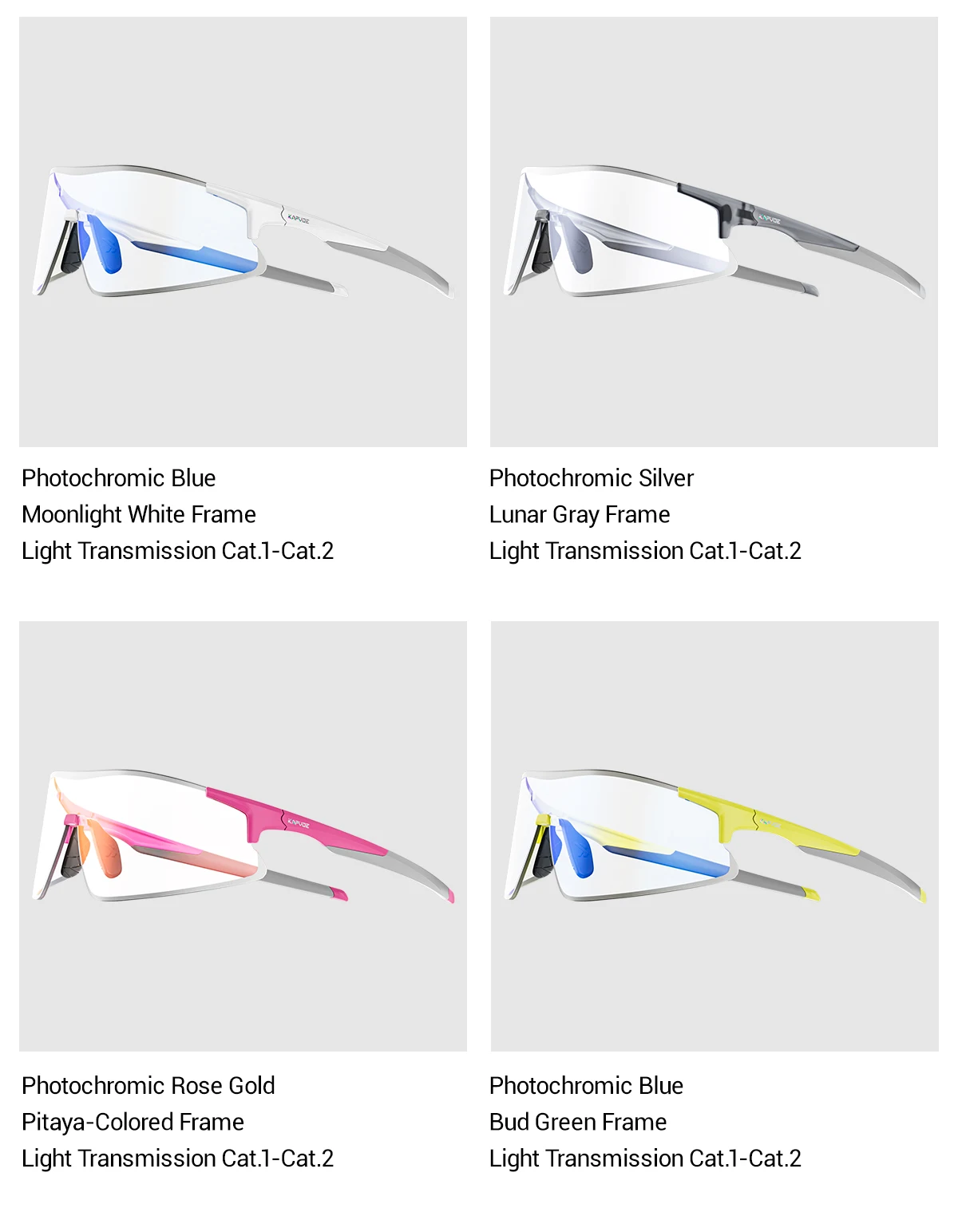 KAPVOE New Photochromic Running Sunglasses Marathon Night Riding MTB Bike Bicycle Outdoor Sport Hiking Glasses Eyewear Equipment