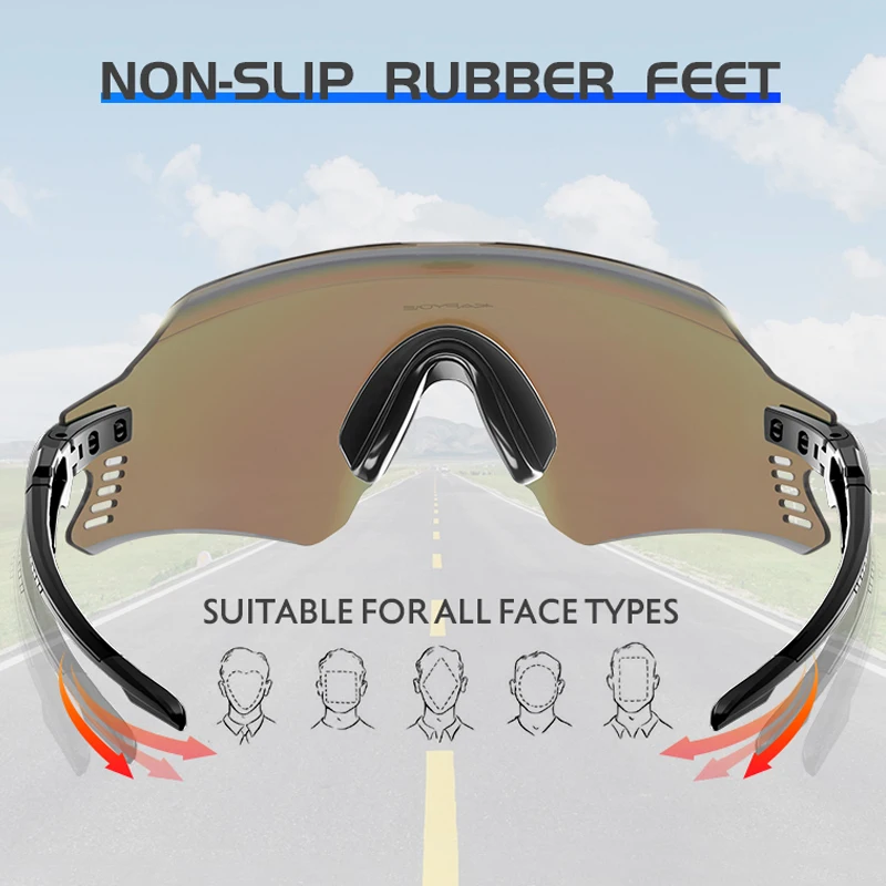 KAPVOE Outdoor Photochromic Cycling Sunglasses Men Road Driving Bike Glasses Sports Hiking Women Bicycle Cycling UV400 Goggles
