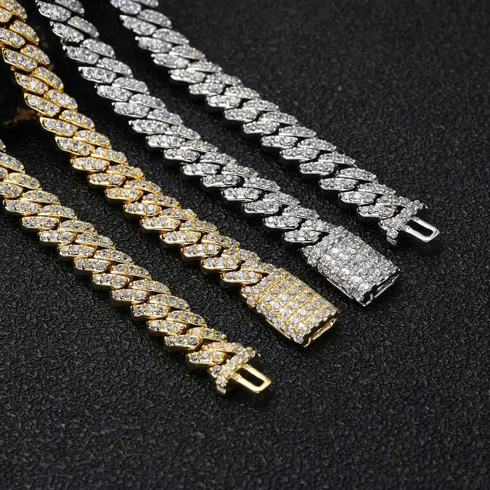 6mm Cuban Chain Women Bracelet Real Gold Plated Hip Hop Rock Street Jewelry Iced Out Cuban Bracelet Charms Birthday Gift