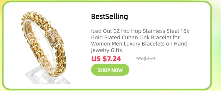 6mm-14mm18k Gold Plated Stainless Steel Cuban Bracelets Curb Cuban Link Chain Bracelets For Hiphop Jewelry