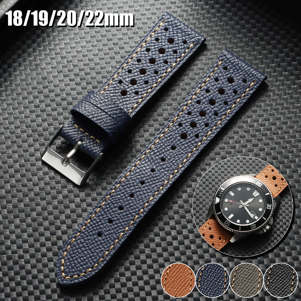 Vintage Genuine Leather Watch Strap Quick Release Bracelet 18mm 19mm 20mm 22mm Men Women Universal Cowhide Bands Breathable Belt
