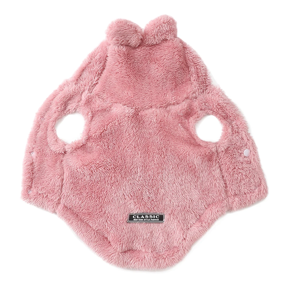 Soft Fleece Pet Dog Clothes Cute Hoodie Coat For Small Medium Dogs Cats Autumn Winter Puppy Hooded Jacket Sweater Pug Apparel