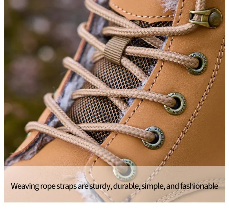 2025Fashion Winter Warm Men's Work Safety Boots Waterproof Sturdy Steel Toe Shoes Sports Shoes Safety Protection Cold Prevention