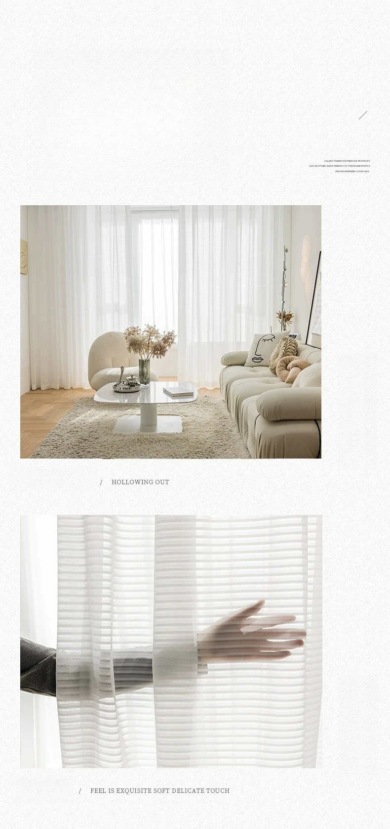 1PC Japanese Simple White Striped Tulle Window Chiffon Sheer Curtains for Living Room Bedroom Dining Luxury Decor Drapes 창문커텐