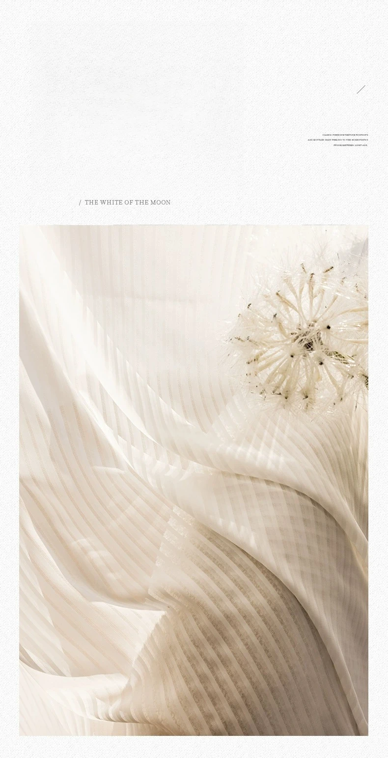 1PC Japanese Simple White Striped Tulle Window Chiffon Sheer Curtains for Living Room Bedroom Dining Luxury Decor Drapes 창문커텐