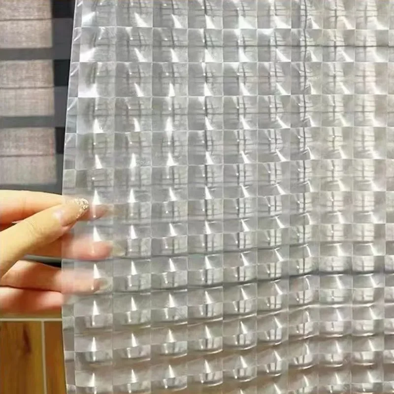 Shower Curtain Water Resistant Mildew Proof Plaid Bathroom Curtains Solid Various Color Transparent Peva Fabric for Toilet 240cm