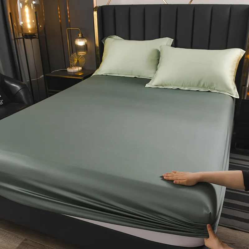 Mulberry Silk Fitted Sheet Natural Silk Bed Cover Queen King Size Bed Cover Customized Size Luxury High-End Silk Bedding Sheets