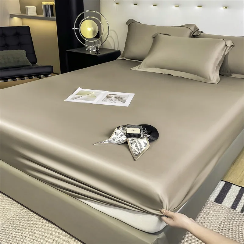 Mulberry Silk Fitted Sheet Natural Silk Bed Cover Queen King Size Bed Cover Customized Size Luxury High-End Silk Bedding Sheets