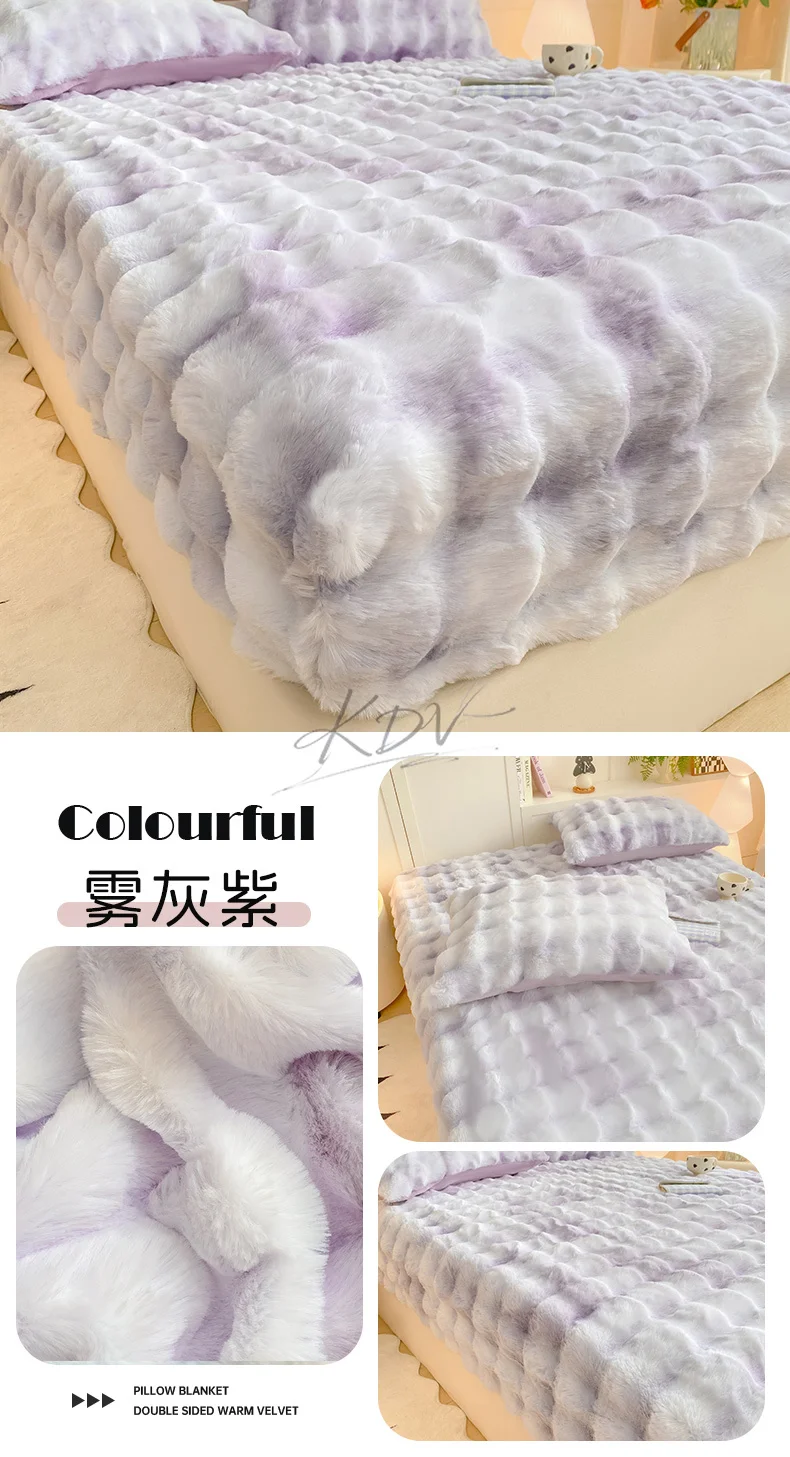 Winter Luxury Warm Faux Fur Fitted Sheet Solid Color Fluffy Soft Long Plush Bed Sheet Set Queen King Thick Padded Mattress Cover