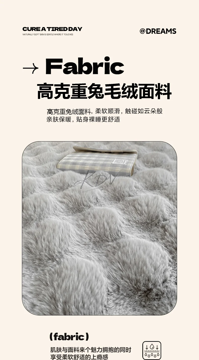 Winter Luxury Warm Faux Fur Fitted Sheet Solid Color Fluffy Soft Long Plush Bed Sheet Set Queen King Thick Padded Mattress Cover