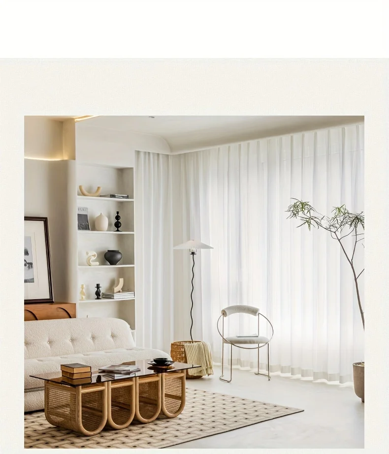 1pc Jacquard Hollow Out White Tulle Window Sher Curtains for Living Room Bedroom Dining Semi Blackout Decor 창문커텐 Rideaux Voi