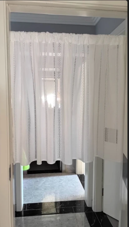 1pc Jacquard Hollow Out White Tulle Window Sher Curtains for Living Room Bedroom Dining Semi Blackout Decor 창문커텐 Rideaux Voi