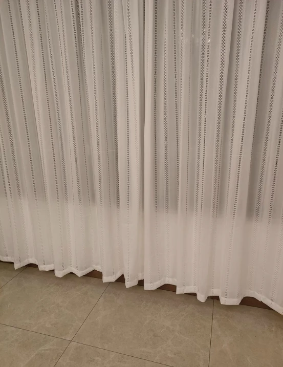1pc Jacquard Hollow Out White Tulle Window Sher Curtains for Living Room Bedroom Dining Semi Blackout Decor 창문커텐 Rideaux Voi