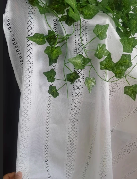 1pc Jacquard Hollow Out White Tulle Window Sher Curtains for Living Room Bedroom Dining Semi Blackout Decor 창문커텐 Rideaux Voi
