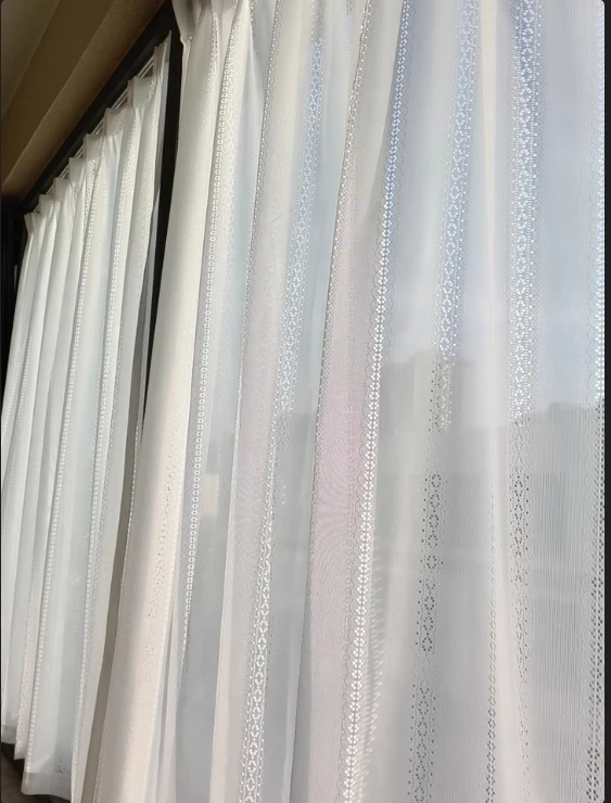 1pc Jacquard Hollow Out White Tulle Window Sher Curtains for Living Room Bedroom Dining Semi Blackout Decor 창문커텐 Rideaux Voi