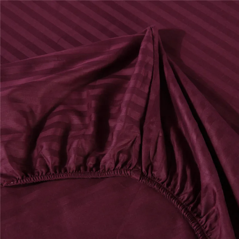 100% Cotton Premium Satin Stripe Encryption Fabric Bed Sheet Four Corners With Elastic160*200cm&200*220cm More Specifications