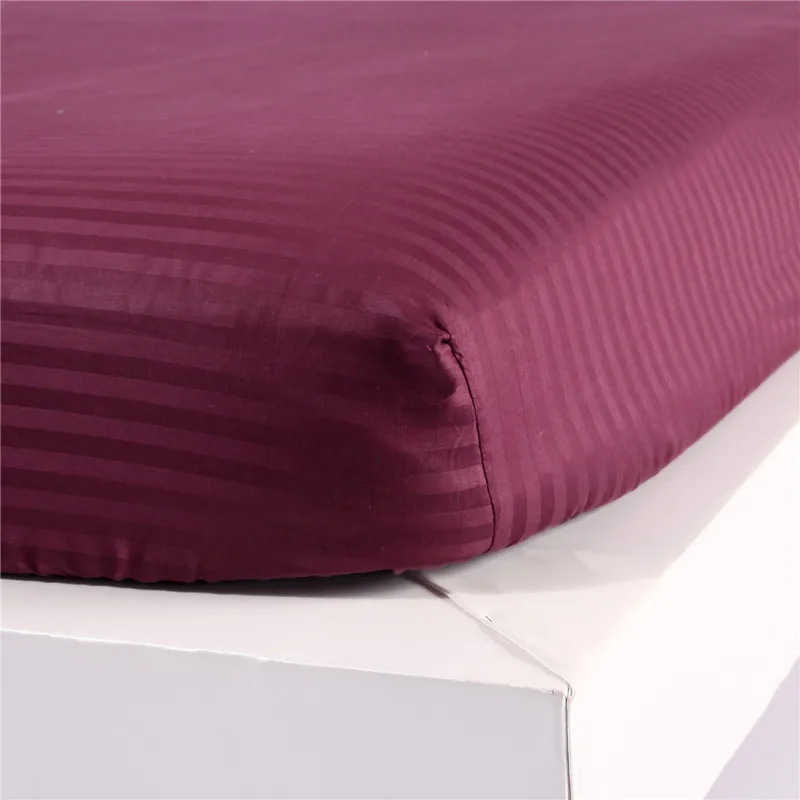 100% Cotton Premium Satin Stripe Encryption Fabric Bed Sheet Four Corners With Elastic160*200cm&200*220cm More Specifications