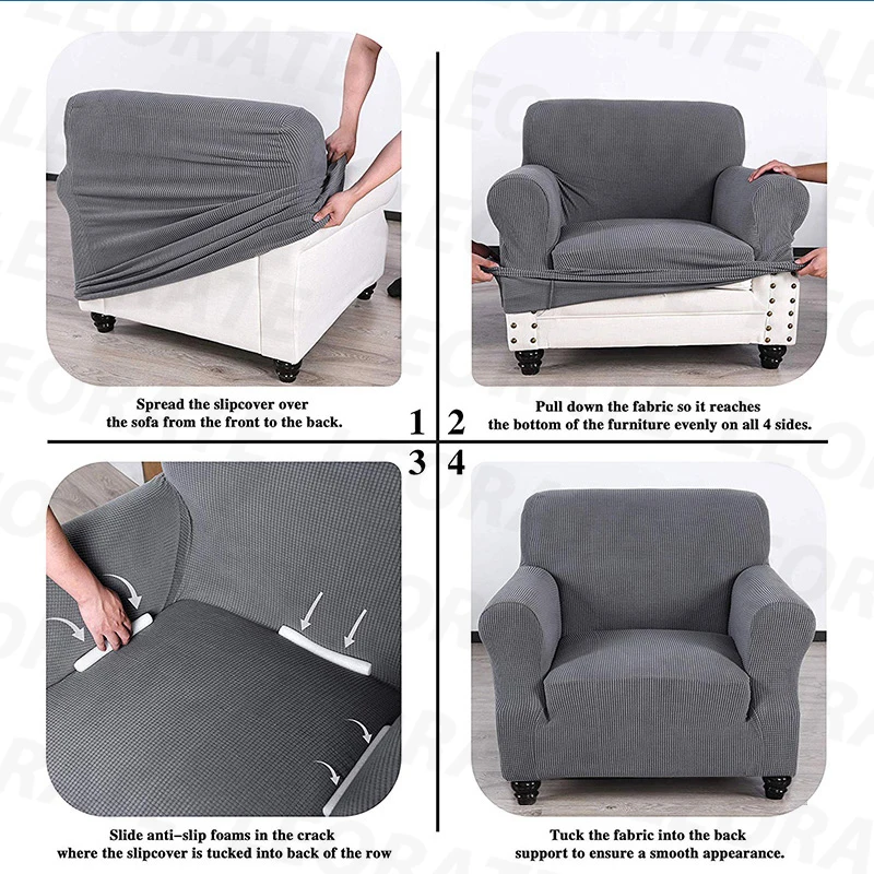 Jacquard Polyester Armchair Sofas Cover General Living Room Soft Covers Large 1 Seat Sofa Elastic Furniture Dinning Senior 1PC