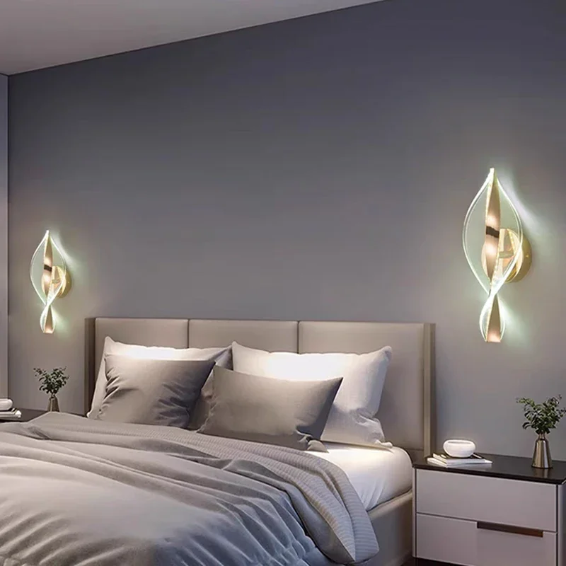 Nordic LED Wall Lamp Living Room Indoor Lighting Originality Lamps Home Decoration Aisle Modern LED Acrylic Bedside Wall Light