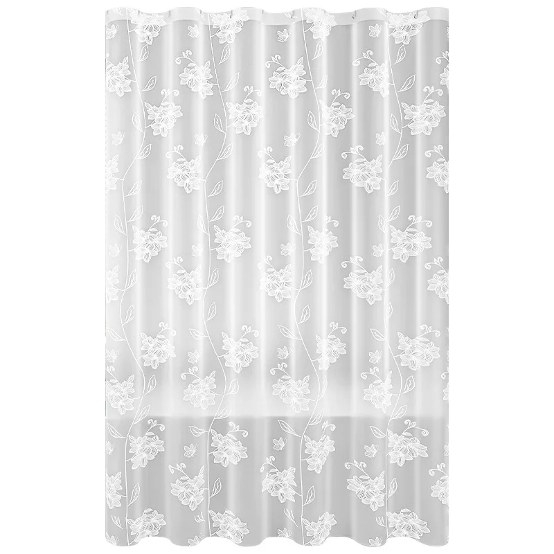 Shower Curtain White Floral Printed 240cm Bathroom Shower Curtains Pvea Fabric Luxury Romatic Style Waterproof Bathroom Curtain