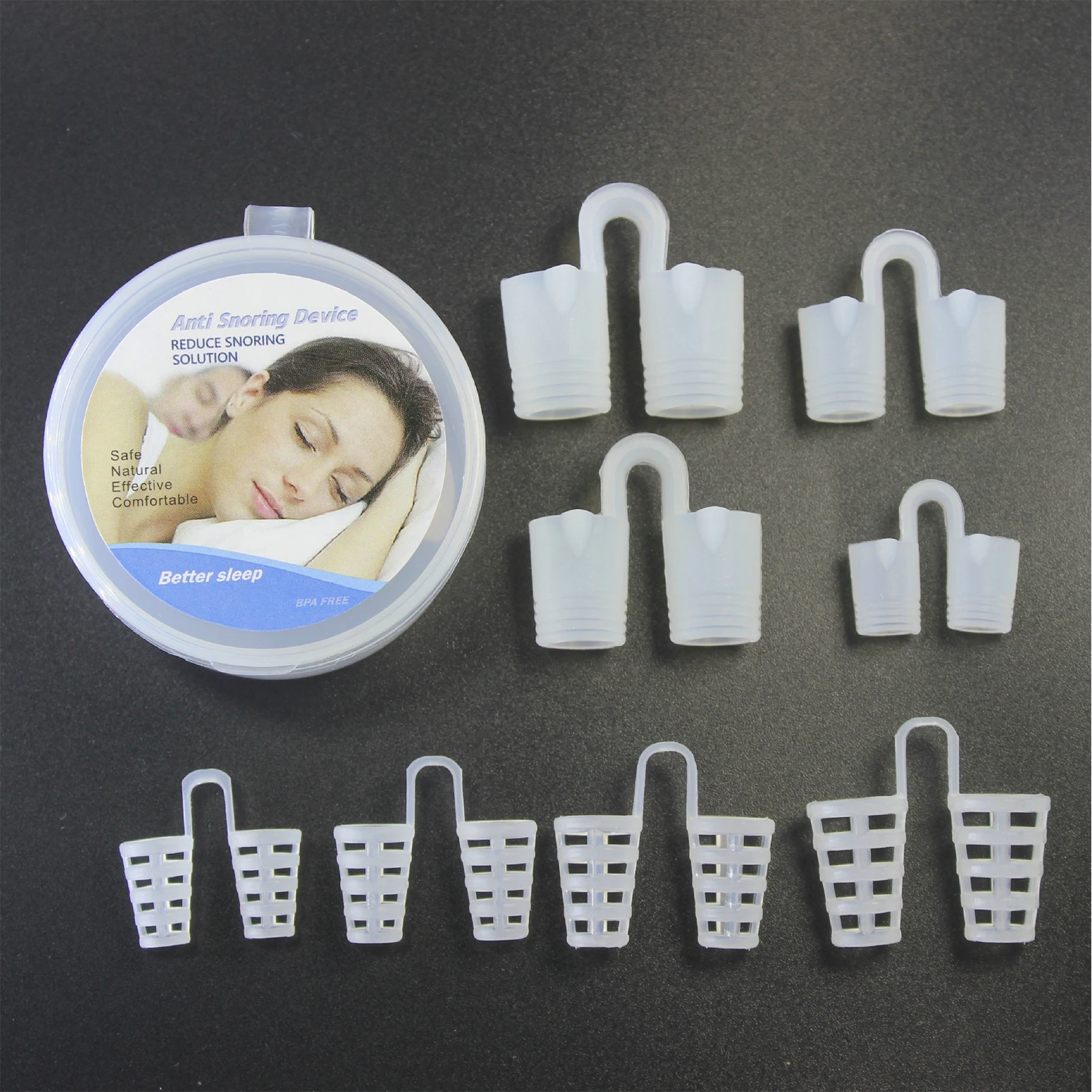 8PCS Anti-Snore Nasal Dilators Set Anti Snoring Solution Devices Stop Snoring Sleep Aid to Ease Nighttime Breathing for Men Wome