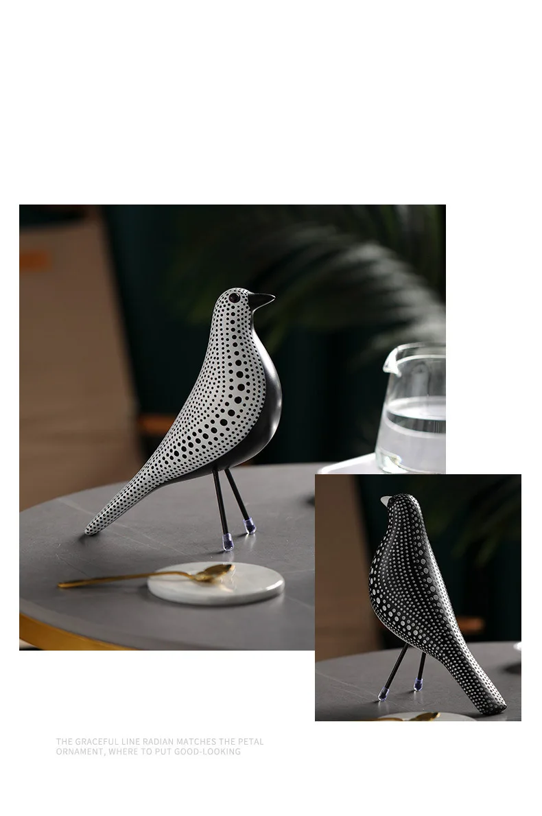 YuryFvna The Mid Century Bird Figurine House Bird Animal Statue Dove of Peace European Mascot Home Bar Coffee Office Decor Gift