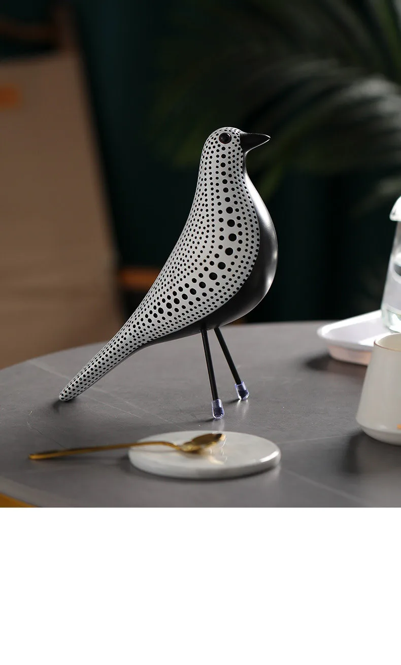 YuryFvna The Mid Century Bird Figurine House Bird Animal Statue Dove of Peace European Mascot Home Bar Coffee Office Decor Gift