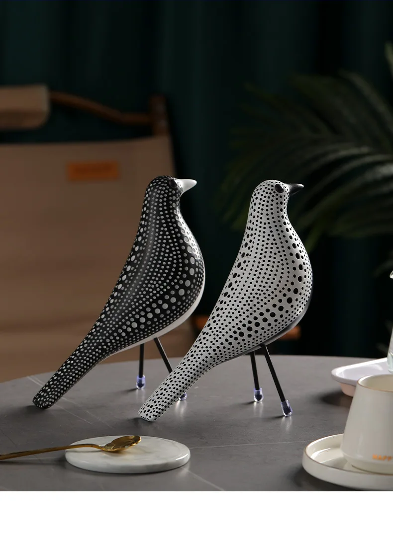 YuryFvna The Mid Century Bird Figurine House Bird Animal Statue Dove of Peace European Mascot Home Bar Coffee Office Decor Gift
