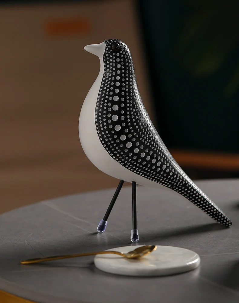 YuryFvna The Mid Century Bird Figurine House Bird Animal Statue Dove of Peace European Mascot Home Bar Coffee Office Decor Gift