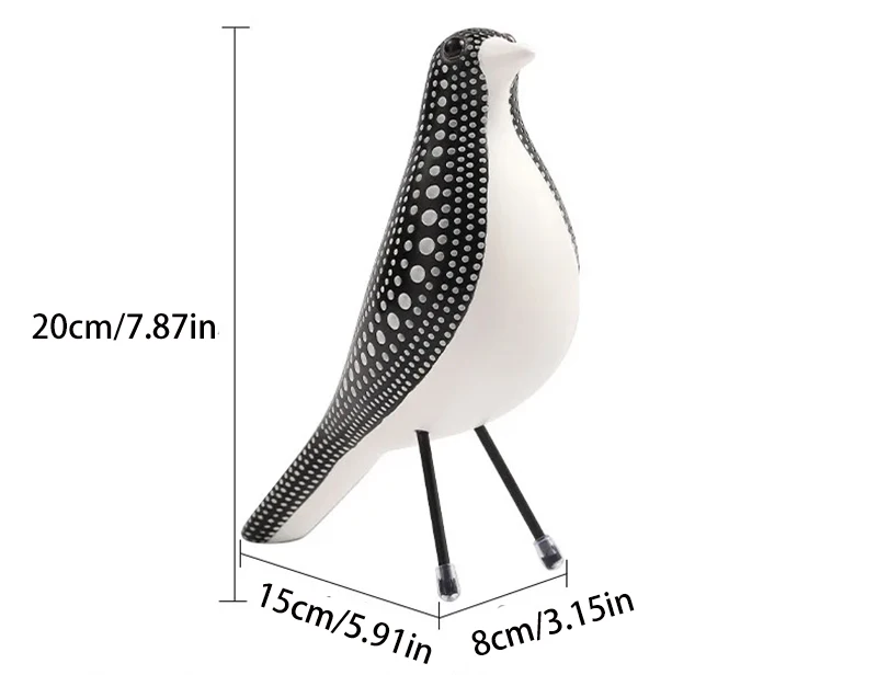 YuryFvna The Mid Century Bird Figurine House Bird Animal Statue Dove of Peace European Mascot Home Bar Coffee Office Decor Gift