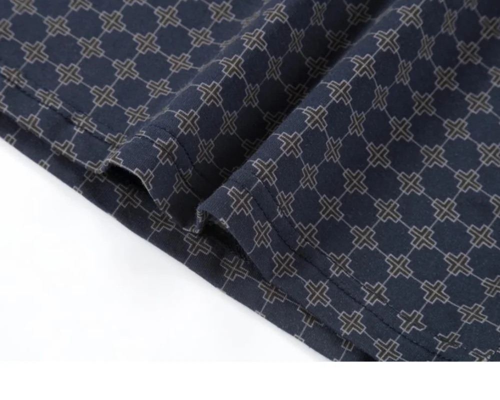 AP AW26 Navy Blue Corduroy Collection Kids Boy Girl Fashion Geometric Print Shirt Family Matching Clothing Dress Top Jumper