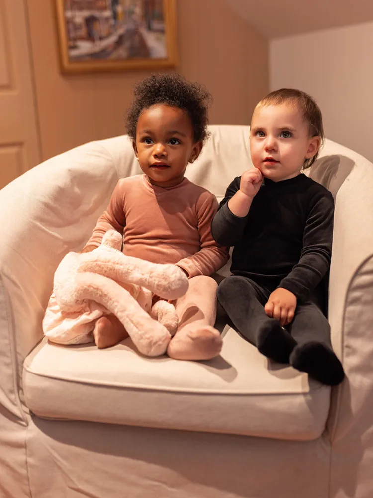 AP 2025 AW Velour lounge wear butter soft pj family matching set dress and romper clothes kids baby teen boys girls clothing