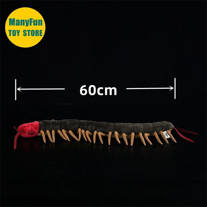 Centipede Plush Toy High Fidelity Scolopendra heros Plushie Millipede Peluche Lifelike Desert Centipede Stuffed Animals Toys