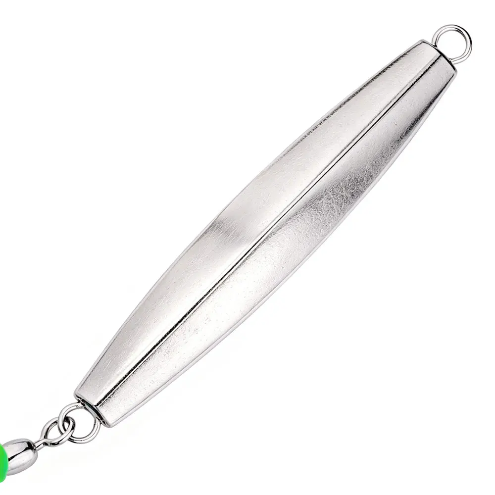 1pc Diamond Jigs Saltwater Fishing Lures Spoon Metal Jig with Tube Tail Trolling Jig Bait Stripers Bass Tuna Surf Fishing