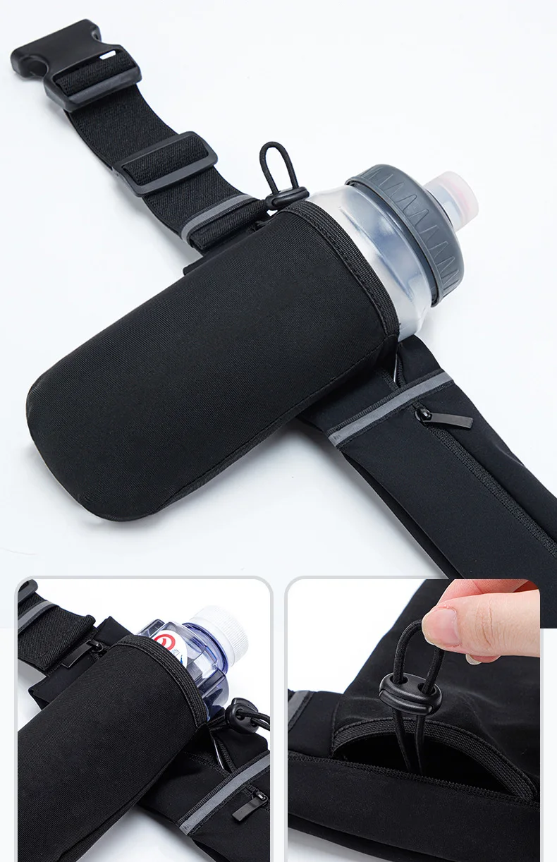 Women Running Belt Waist Bag with Water Bottle 550ml Men Sports Fanny Pack Phone Pouch Jogging Gym Bags Hydration Run