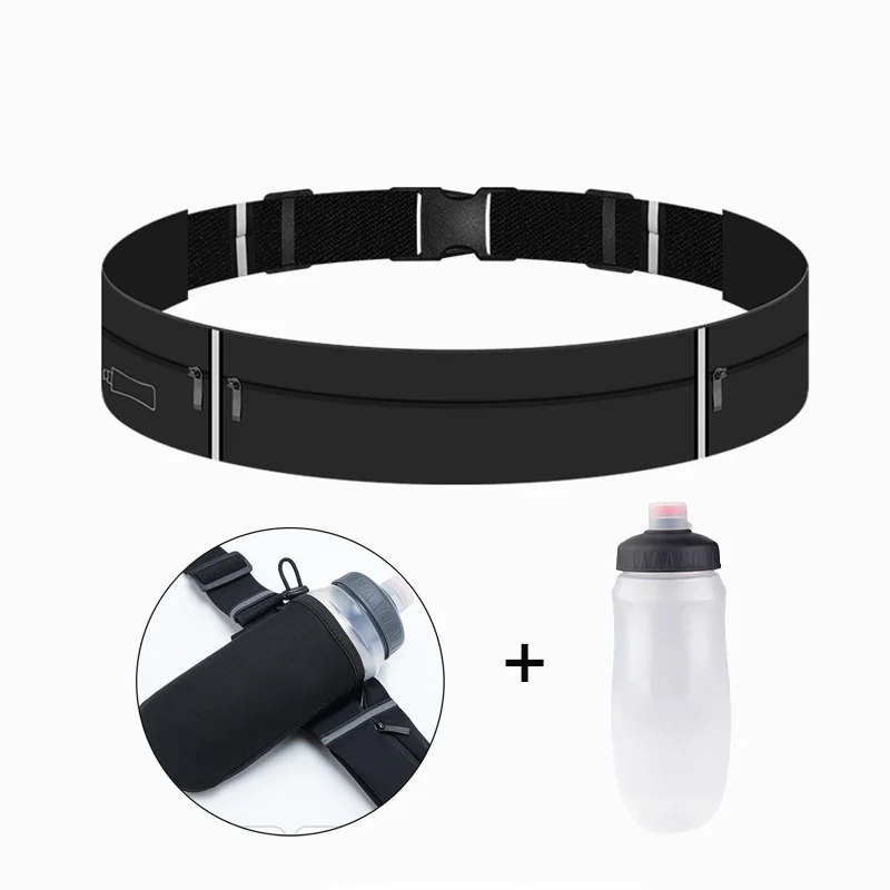 Women Running Belt Waist Bag with Water Bottle 550ml Men Sports Fanny Pack Phone Pouch Jogging Gym Bags Hydration Run