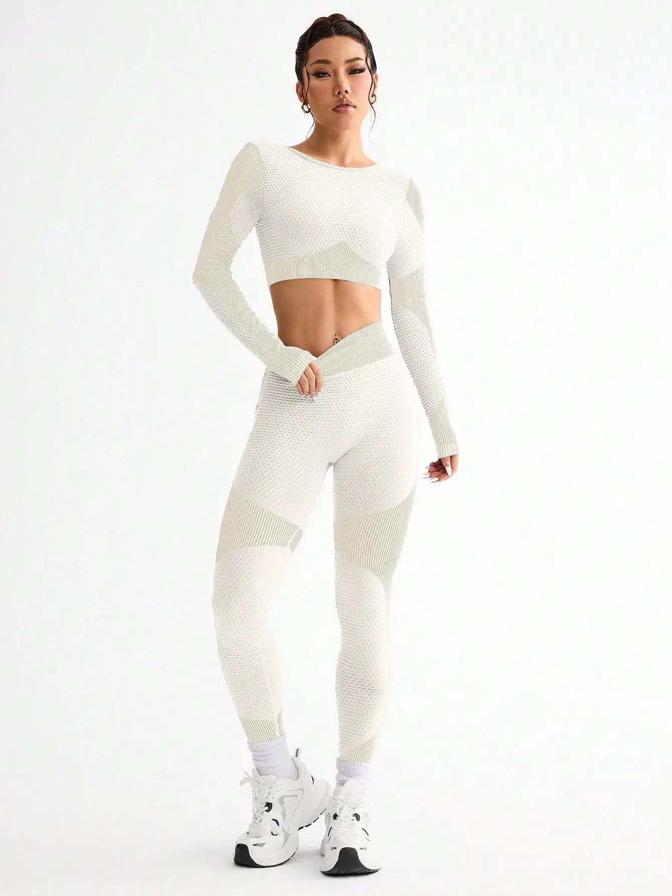 2pcs Hot-selling New Sports Tight Running Breathable Seamless Yoga Suit Women's Outdoor Fitness Suit Women's