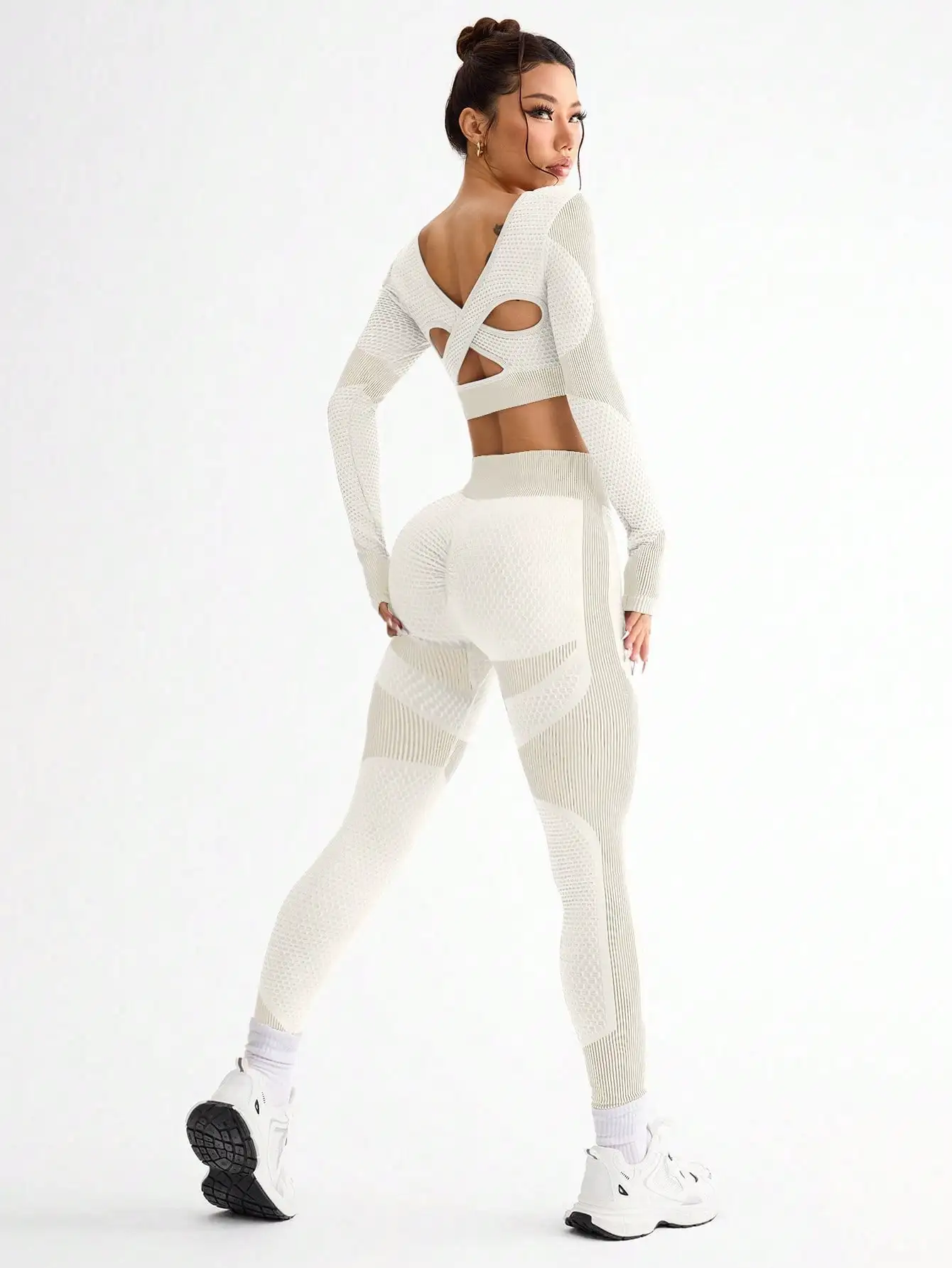 2pcs Hot-selling New Sports Tight Running Breathable Seamless Yoga Suit Women's Outdoor Fitness Suit Women's