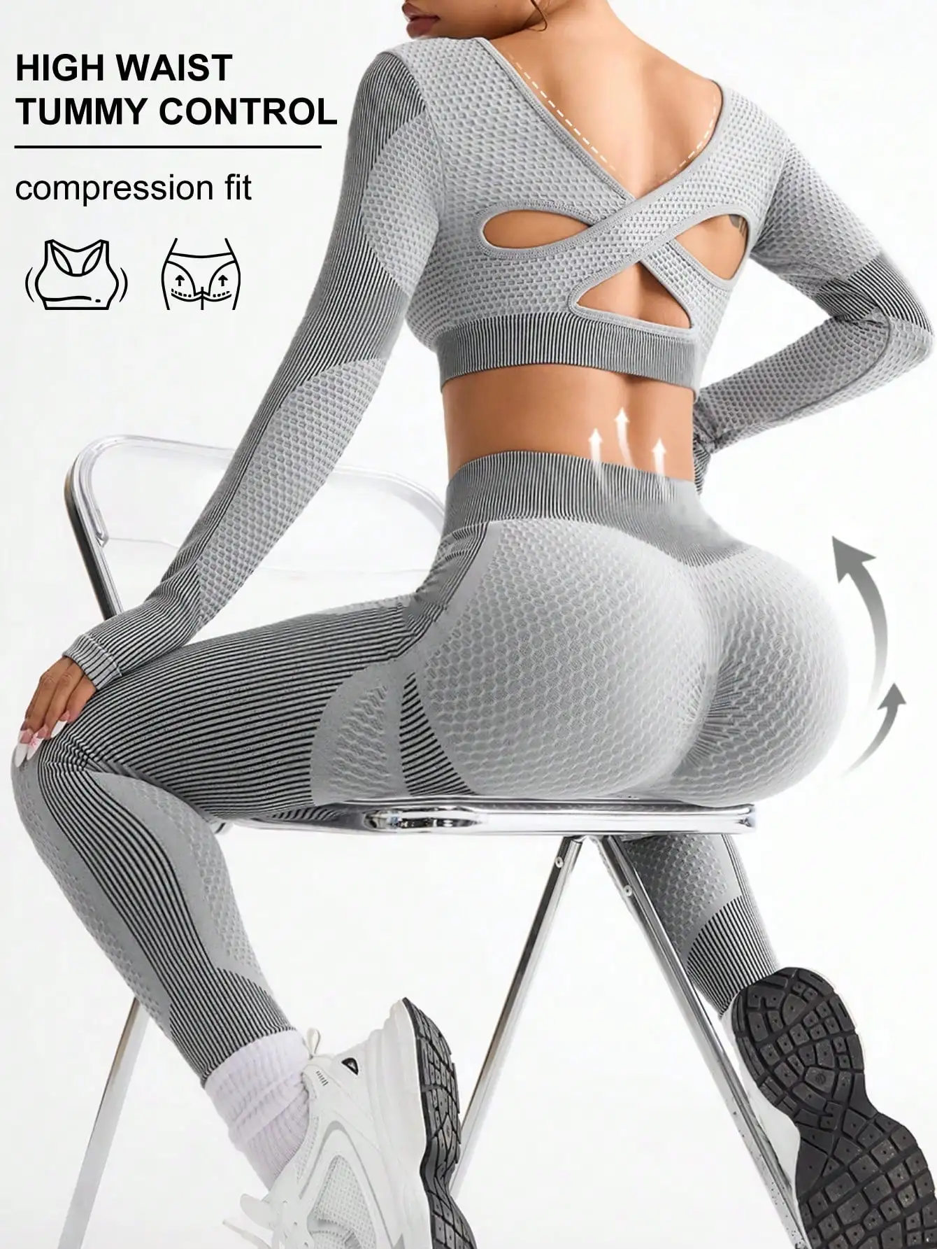 2pcs Hot-selling New Sports Tight Running Breathable Seamless Yoga Suit Women's Outdoor Fitness Suit Women's